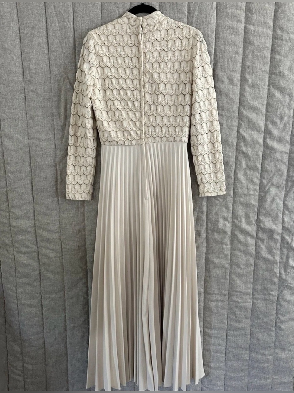 Vintage 1970s Crochet Knitted Pleated Maxi Dress With Belt George Gerring Miami - Picture 9 of 10